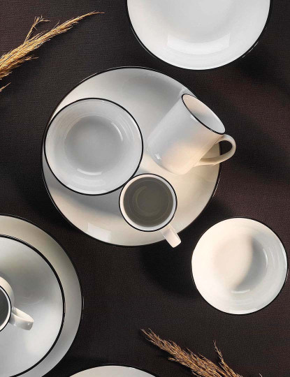 imagem de Serviço de Jantar 16 Peças Branco Preto2