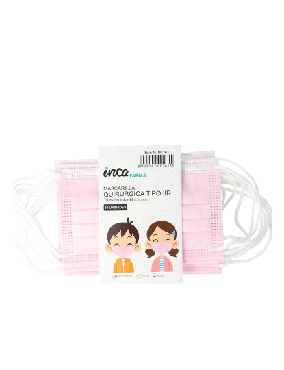 imagem de Inca Máscara Cirúrgica IIR Infantil Farma #Rosa1
