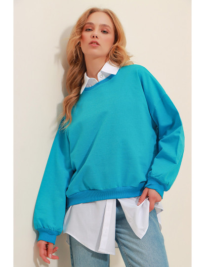 imagem de Sweatshirt Senhora Azul Turquesa1