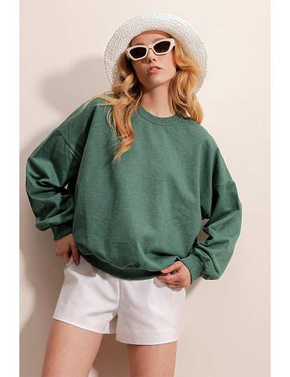 imagem de Sweatshirt de Senhora Verde Escuro4