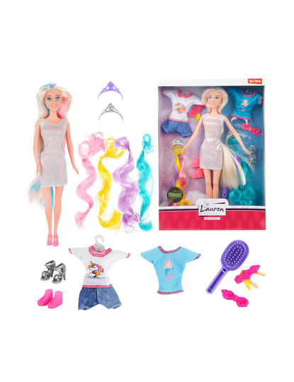 imagem de Boneca Lauren Cab. Extensivo + Vestidos 04117A1