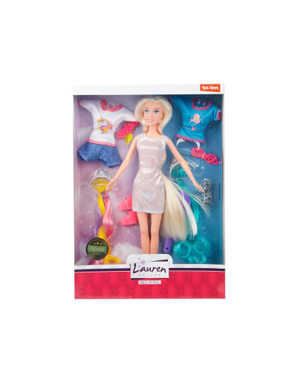 imagem de Boneca Lauren Cab. Extensivo + Vestidos 04117A2