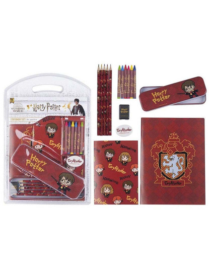 imagem de Conjunto de Papelaria Harry Potter 16 Peças Vermelho1