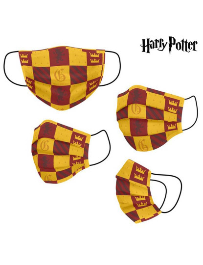 imagem de Máscara Higiénica em Tecido Reutilizável Harry Potter Infantil Amarelo1