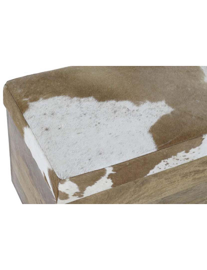imagem de Banco Baú Pele Vaca Natural2