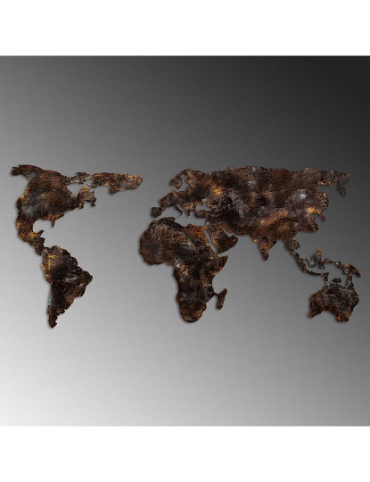 imagem de Decoração Parede Metal World Map Dark4