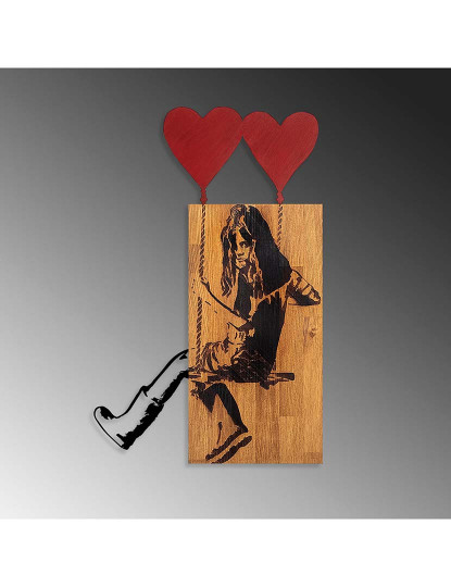 imagem de Decoração Parede Madeira Bansky - Girl on Swing5