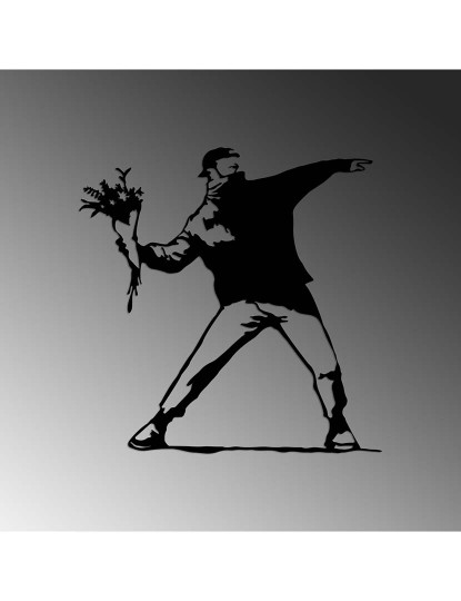 imagem de Decoração Parede Metal Bansky - Flower Thrower5