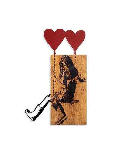 imagem de Decoração Parede Madeira Bansky - Girl on Swing6