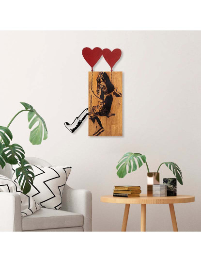 imagem de Decoração Parede Madeira Bansky - Girl on Swing2