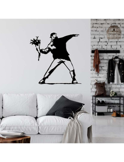 imagem de Decoração Parede Metal Bansky - Flower Thrower3