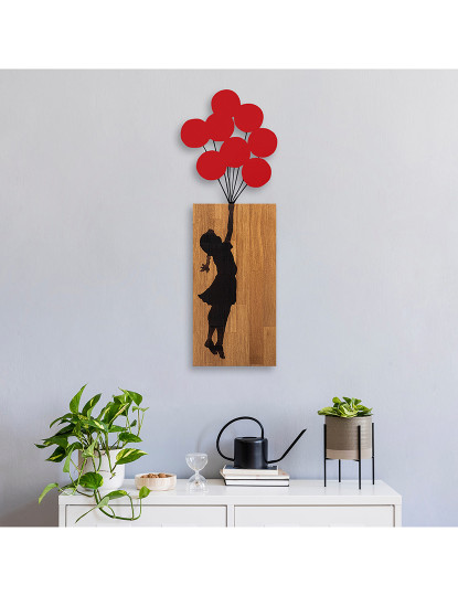 imagem de Decoração Parede Madeira Bansky - Flying Balloon Girl4