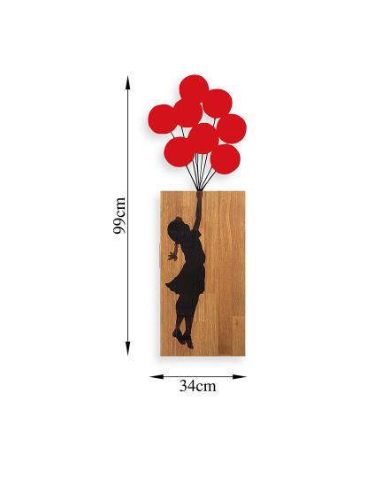 imagem de Decoração Parede Madeira Bansky - Flying Balloon Girl7