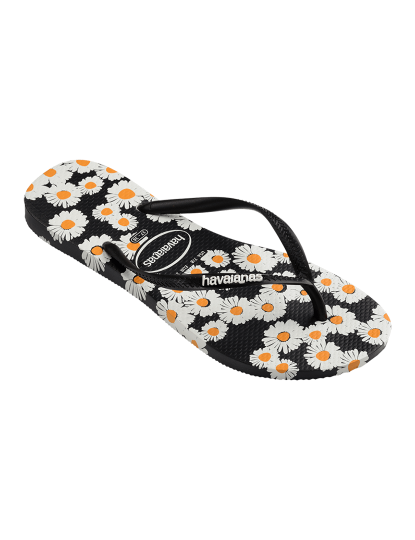 imagem de Havaianas Senhora Slim Daisy Caitti Branco e Preto1