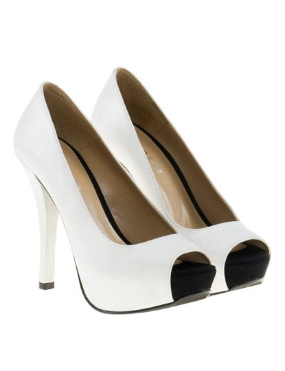 imagem de Sapatos Peep-Toe Branco Senhora1