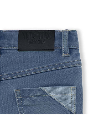 imagem de Calções jeans azul claro para menino, cinco bolsos, fecho frontal por botões Basics Bebé4