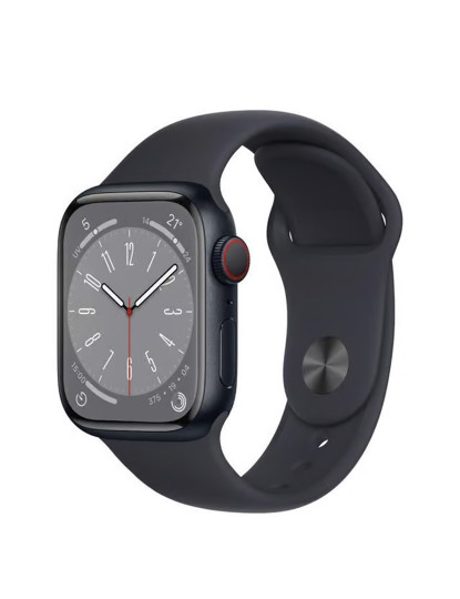 imagem de Apple Watch Series 8 41mm GPS+Cellular Aluminum Case Mostrador: Black  Pulseira: Sport Black  Novo de fábrica1