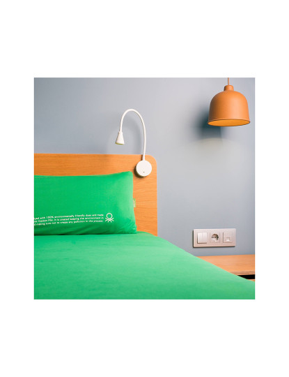 imagem de Conjunto de cama 2 peças (capa de edredão 155x220cm + fronha 80x80cm) 140gsm 100% algodão verde unido em Benetton verde2