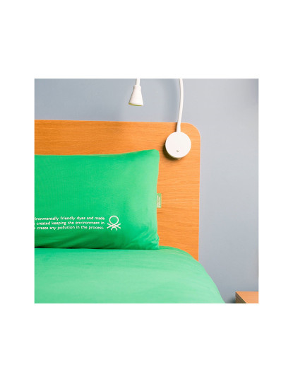 imagem de Conjunto de cama 2 peças (capa de edredão 155x220cm + fronha 80x80cm) 140gsm 100% algodão verde unido em Benetton verde7