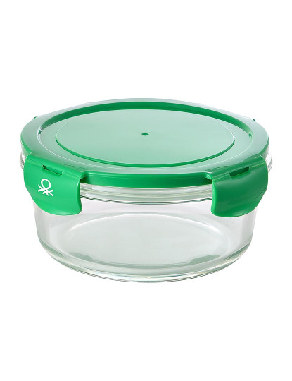 imagem de Tampa hermética redonda de 840ml em borosilicato verde arco-íris be1