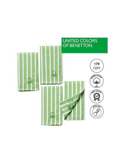 imagem de Conjunto de 4 panos de cozinha 33x45cm 170gsm 100% algodão verde Benetton house2