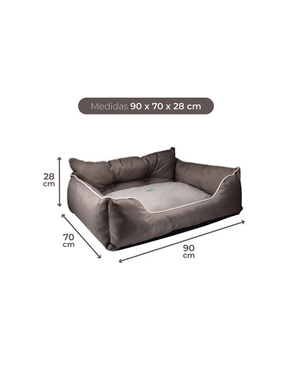 imagem de Cama para animais de estimação 90x70x28cm poliéster marrom Benetton be2