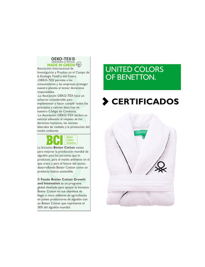 imagem de Roupão m/l 420gsm 100% algodão com núcleo branco bordado Benetton4