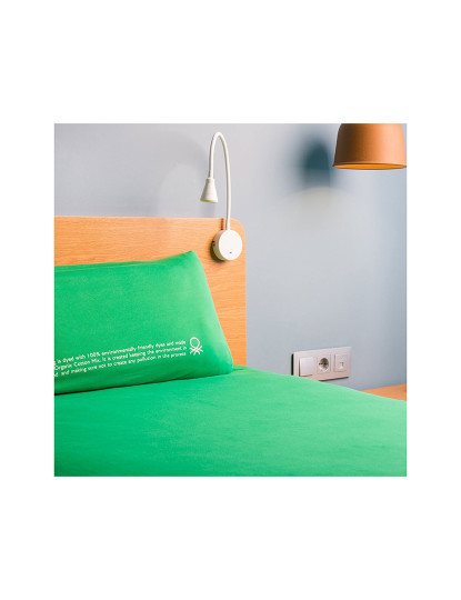 imagem de Conjunto de cama 2 peças (capa de edredão 155x220cm + fronha 80x80cm) 140gsm 100% algodão verde unido em Benetton verde6