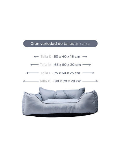 imagem de Cama para animais de estimação 75x60x25cm poliéster cinza Benetton be3