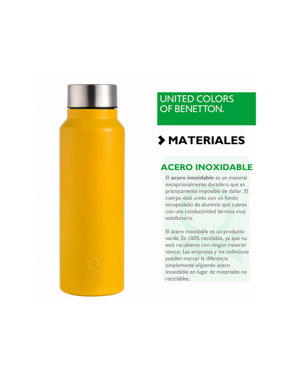 imagem de Garrafa de água amarela de 750ml em aço inoxidável da Benetton10