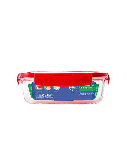 imagem de Tampa hermética retangular de 840ml em borosilicato vermelho arco-íris2