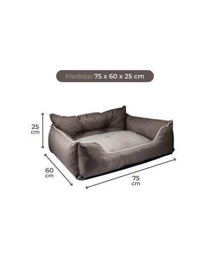 imagem de Cama para animais de estimação 75x60x25cm poliéster marrom Benetton be2