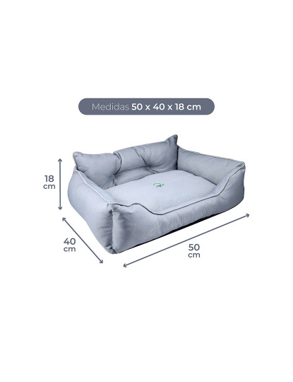 imagem de Cama para animais de estimação 50x40x18cm poliéster cinza Benetton be2