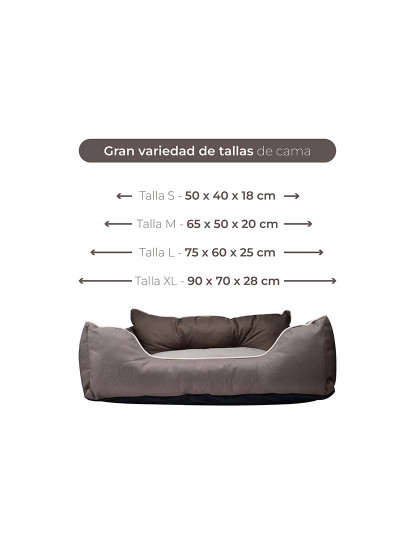 imagem de Cama para animais de estimação 90x70x28cm poliéster marrom Benetton be3