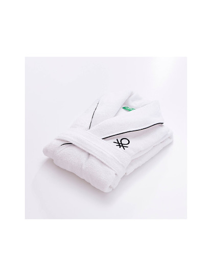 imagem de Roupão l/xl 420gsm 100% algodão com logotipo bordado branco núcleo Benetton5