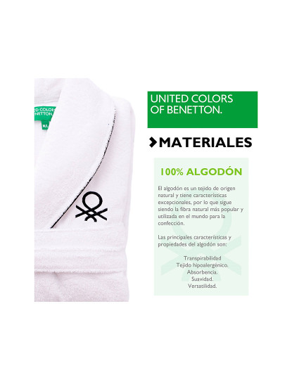 imagem de Roupão l/xl 420gsm 100% algodão com logotipo bordado branco núcleo Benetton3