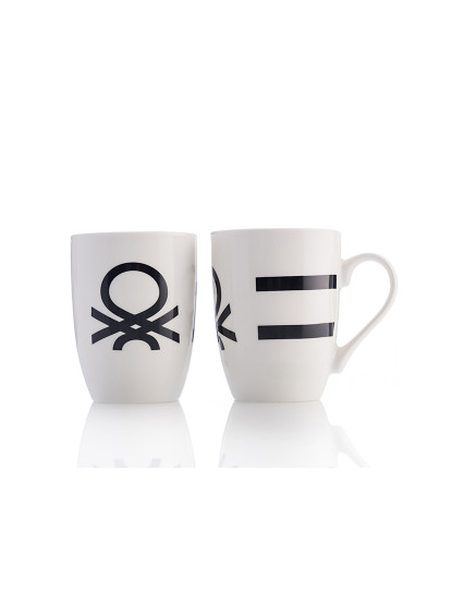 imagem de Conjunto 4p canecas 11cm 360ml novo design bone china logotipo impresso preto Benetton house6