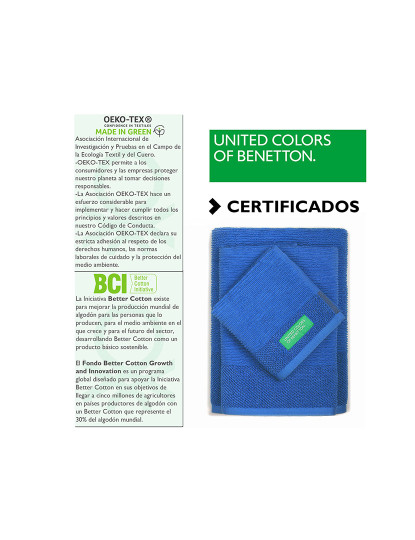 imagem de Conjunto 3pcs toalhas de banho (30x50+50x90+70x140cm) 450 g/m2 100% algodão azul Benetton house10