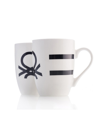 imagem de Conjunto 4p canecas 11cm 360ml novo design bone china logotipo impresso preto Benetton house4