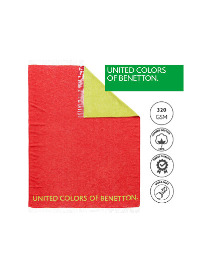 imagem de Manta 140x190cm 320gsm 60%algodão 40%acrílico vermelho e verde casa Benetton2