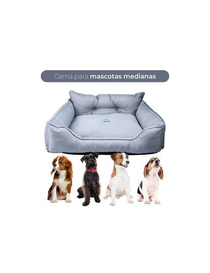 imagem de Cama para animais de estimação 75x60x25cm poliéster cinza Benetton be5