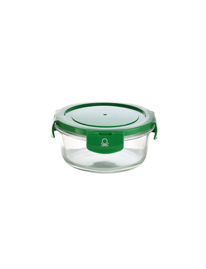 imagem de Tampa hermética redonda de 840ml em borosilicato verde arco-íris be2