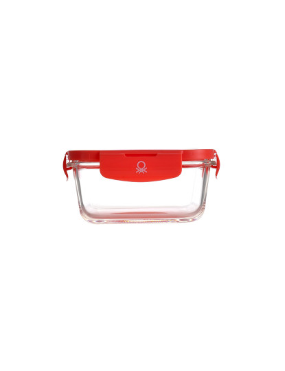 imagem de Tampa hermética quadrada de borosilicato 340ml vermelho arco-íris be3