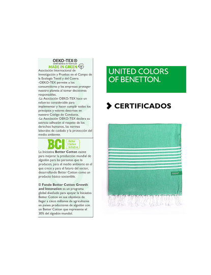 imagem de Hamman 80x165cm 170gsm 100% algodão verde casa Benetton8