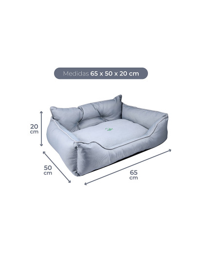 imagem de Cama para animais de estimação 65x50x20cm poliéster cinza Benetton be2