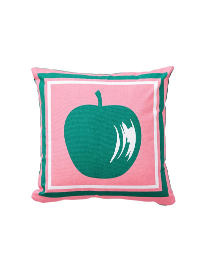 imagem de Almofada 40x40cm 144tc 100% algodão rosa com maçã verde frutas Benetton be1