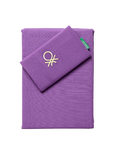 imagem de Conjunto de cama 2 peças (capa de edredão 150x220cm + fronha 63x63cm) arco-íris verde e roxo Benetton 70% algodão + 30% poliéster1