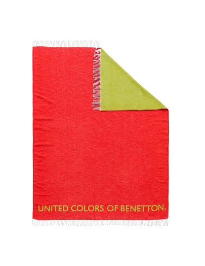 imagem de Manta 140x190cm 320gsm 60%algodão 40%acrílico vermelho e verde casa Benetton1