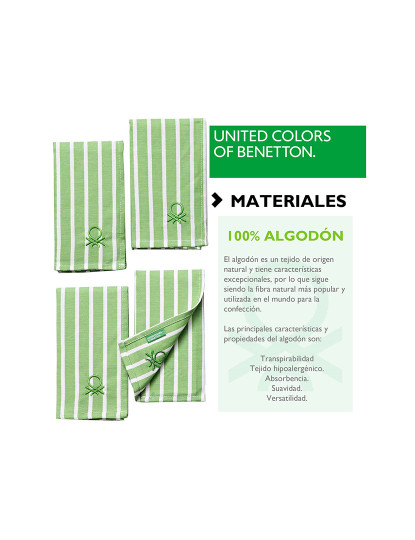 imagem de Conjunto de 4 panos de cozinha 33x45cm 170gsm 100% algodão verde Benetton house10