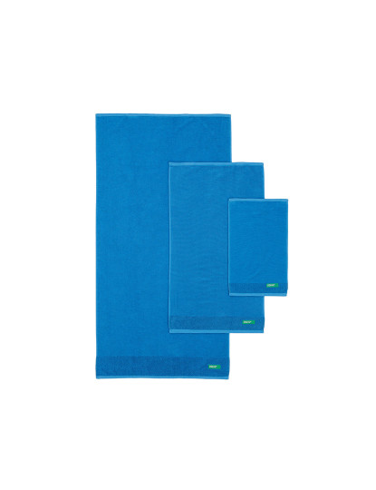 imagem de Conjunto 3pcs toalhas de banho (30x50+50x90+70x140cm) 450 g/m2 100% algodão azul Benetton house7